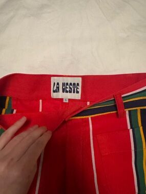 La Veste Red Striped High-Waist pants